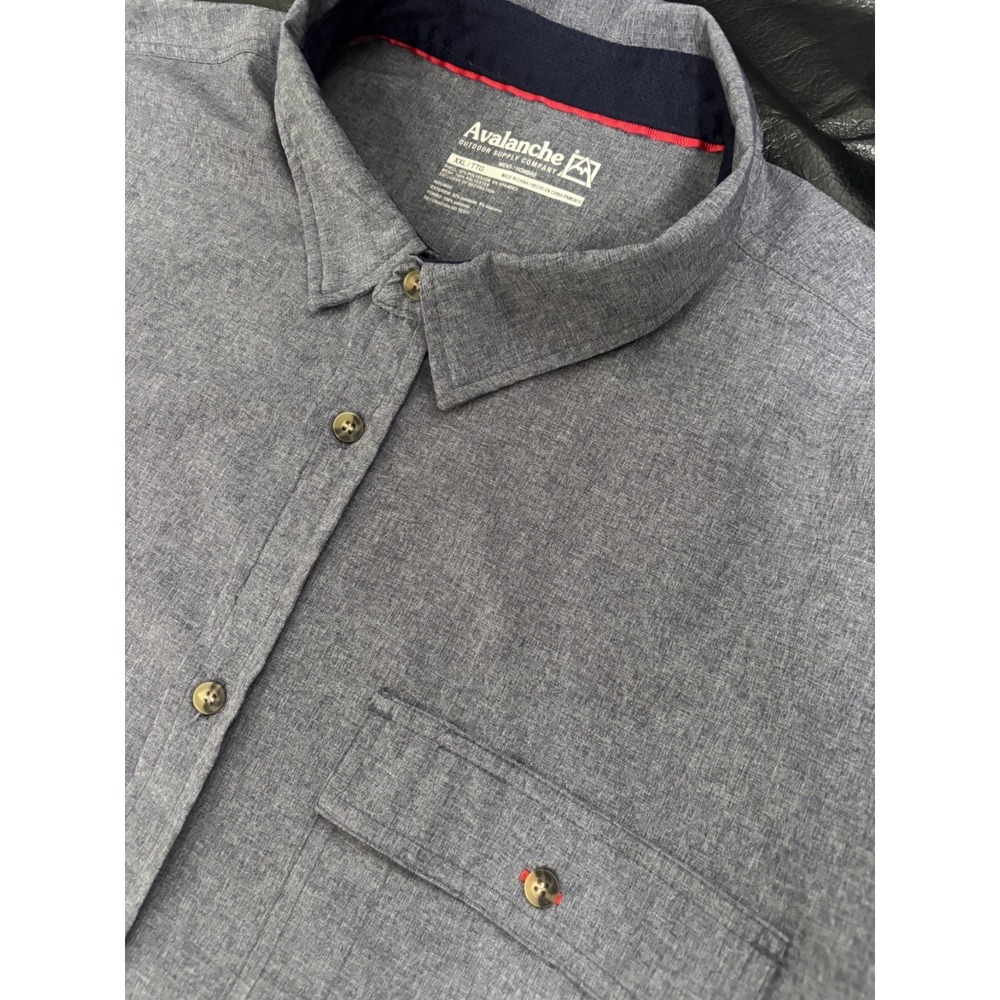 Avalanche Shirt Button Down Short Sleeve Mens Size XXL/TTG Gray
